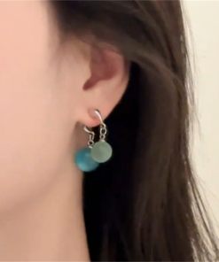 Transparent Sea Water Bead Cross Drop Earrings - Cool Summer Design, 2025 New Style, Perfect for Beach and Festival Fashion