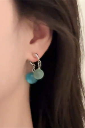 Transparent Sea Water Bead Cross Drop Earrings - Cool Summer Design, 2025 New Style, Perfect for Beach and Festival Fashion