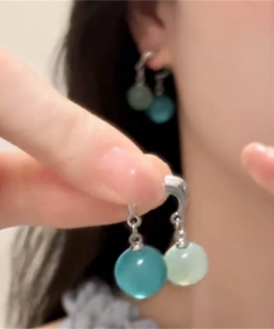 Transparent Sea Water Bead Cross Drop Earrings - Cool Summer Design, 2025 New Style, Perfect for Beach and Festival Fashion