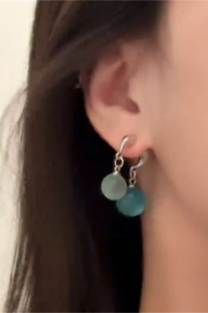 Transparent Sea Water Bead Cross Drop Earrings - Cool Summer Design, 2025 New Style, Perfect for Beach and Festival Fashion