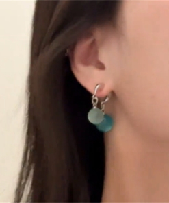 Transparent Sea Water Bead Cross Drop Earrings - Cool Summer Design, 2025 New Style, Perfect for Beach and Festival Fashion