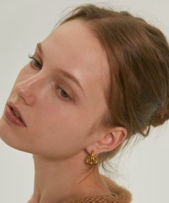 Trendy 18k Gold Double Buckle Hoop Earrings for Women, Versatile Two-Wearing Methods, Light Luxury Style, Perfect for 2025 Fashion