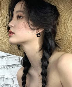 Trendy 2025 Hoop Earrings for Women - Unique Design Versatile Ear Accessories Inspired by Ouyang Nana Style