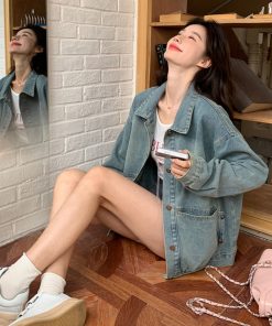 Trendy 2025 Women's Denim Jacket, Korean Style, Age-Reducing Design, Unique and Beautiful Fashion Top