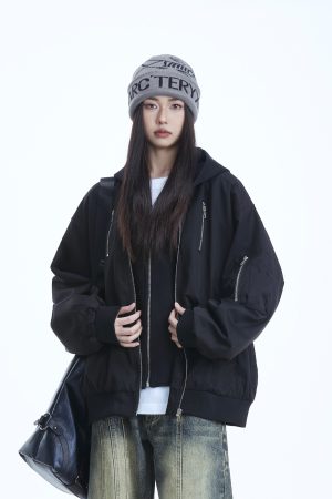 Trendy American Style Faux Two-Piece Pilot Jacket for Women - Unisex Baseball Hoodie - 2025 Fashion Must-Have