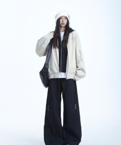 Trendy American Style Faux Two-Piece Pilot Jacket for Women - Unisex Baseball Hoodie - 2025 Fashion Must-Have