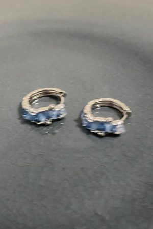 Trendy Blue Hoop Earrings for Women, 2025 Unique Design, High-End Studs, Personalized Ear Accessories for Fashion Lovers