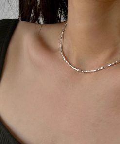 Trendy Broken Silver Fine Chain Necklace for Women - 2025 Clavicle Chain, Light Luxury High-End Neck Accessory
