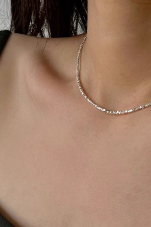 Trendy Broken Silver Fine Chain Necklace for Women - 2025 Clavicle Chain, Light Luxury High-End Neck Accessory