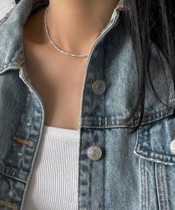 Trendy Broken Silver Fine Chain Necklace for Women - 2025 Clavicle Chain, Light Luxury High-End Neck Accessory
