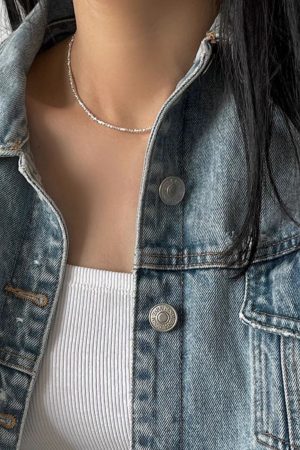 Trendy Broken Silver Fine Chain Necklace for Women - 2025 Clavicle Chain, Light Luxury High-End Neck Accessory