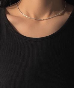 Trendy Broken Silver Fine Chain Necklace for Women - 2025 Clavicle Chain, Light Luxury High-End Neck Accessory
