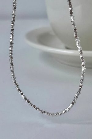 Trendy Broken Silver Fine Chain Necklace for Women - 2025 Clavicle Chain, Light Luxury High-End Neck Accessory
