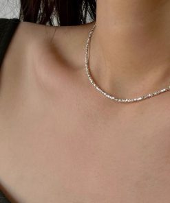 Trendy Broken Silver Fine Chain Necklace for Women - 2025 Clavicle Chain, Light Luxury High-End Neck Accessory