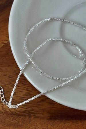 Trendy Broken Silver Fine Chain Necklace for Women - 2025 Clavicle Chain, Light Luxury High-End Neck Accessory