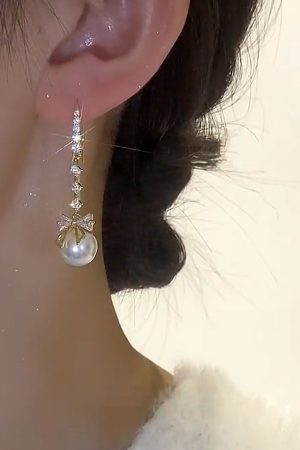 Trendy Butterfly Red Pearl High-Design Earrings - Versatile Fashion Ear Drops for Women, 2025 Style Accessory