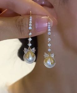 Trendy Butterfly Red Pearl High-Design Earrings - Versatile Fashion Ear Drops for Women, 2025 Style Accessory