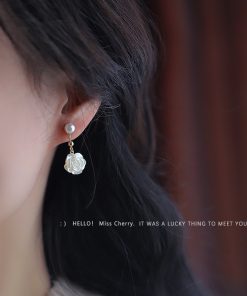 Trendy Camellia Flower Clip-On Earrings for Women, 2025 Niche Design, No Ear Holes Required, Fashionable Rose Floral Jewelry