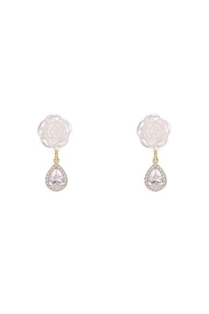 Trendy Camellia Flower Clip-On Earrings for Women, High-End Niche Design, 2025 Fashion Statement, No Ear Holes Needed