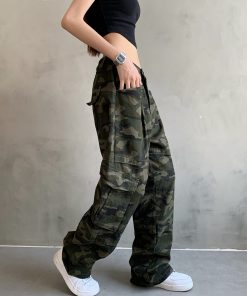 Trendy Camouflage Cargo Pants for Men and Women - Vintage Hip Hop Draped Streetwear Casual Fashion, Y2K Inspired