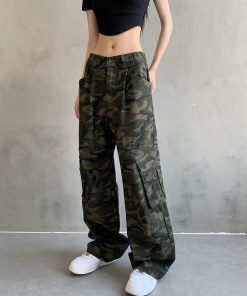 Trendy Camouflage Cargo Pants for Men and Women - Vintage Hip Hop Draped Streetwear Casual Fashion, Y2K Inspired