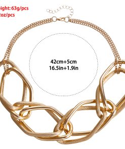 Trendy Chunky Chain Hip-Hop Necklace for Women - Geometric Exaggerated Jewelry Accessories, European and American Style