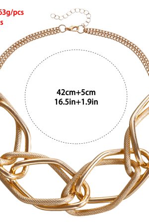 Trendy Chunky Chain Hip-Hop Necklace for Women - Geometric Exaggerated Jewelry Accessories, European and American Style