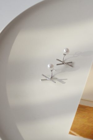 Trendy Cross Geometric Ear Studs - Versatile Back Hanging Earrings for a Fresh Look, 2025 Fashion Statement