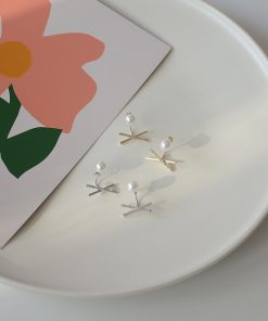 Trendy Cross Geometric Ear Studs - Versatile Back Hanging Earrings for a Fresh Look, 2025 Fashion Statement