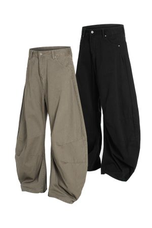 Trendy Curved Blade Pants for Women - 2025 American Casual Style, Fashion-Forward Design, Must-Have for Y2K and 90s Vibes