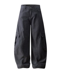 Trendy Deconstructed American Dance Pants with Big Pockets - Cleanfit Casual Workwear in Curved Knife Style