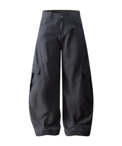 Trendy Deconstructed American Dance Pants with Big Pockets - Cleanfit Casual Workwear in Curved Knife Style