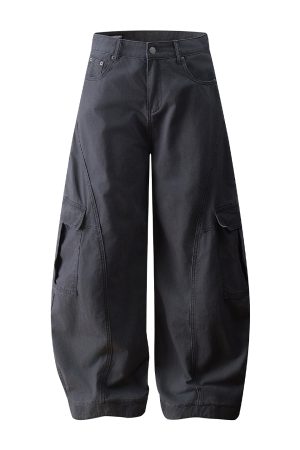 Trendy Deconstructed American Dance Pants with Big Pockets - Cleanfit Casual Workwear in Curved Knife Style
