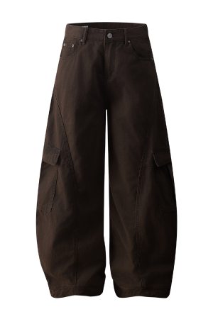 Trendy Deconstructed American Dance Pants with Big Pockets - Cleanfit Casual Workwear in Curved Knife Style