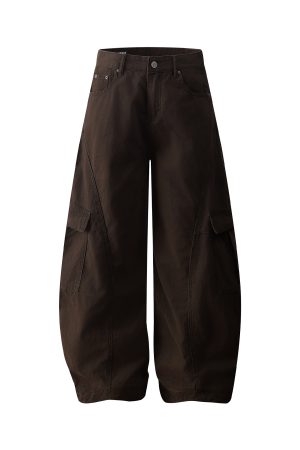Trendy Deconstructed American Dance Pants with Big Pockets - Cleanfit Casual Workwear in Curved Knife Style