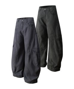 Trendy Deconstructed American Dance Pants with Big Pockets - Cleanfit Casual Workwear in Curved Knife Style