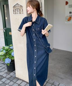 Trendy Denim Shirt Dress for Summer - Stylish May Day Outfit for Women, Perfect for Casual Outings and Everyday Wear