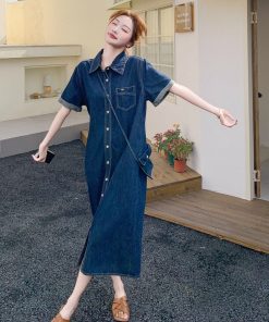 Trendy Denim Shirt Dress for Summer - Stylish May Day Outfit for Women, Perfect for Casual Outings and Everyday Wear