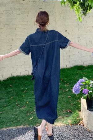 Trendy Denim Shirt Dress for Summer - Stylish May Day Outfit for Women, Perfect for Casual Outings and Everyday Wear