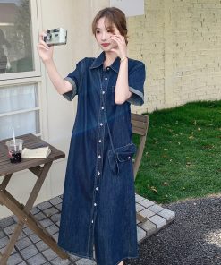 Trendy Denim Shirt Dress for Summer - Stylish May Day Outfit for Women, Perfect for Casual Outings and Everyday Wear