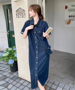 Trendy Denim Shirt Dress for Summer - Stylish May Day Outfit for Women, Perfect for Casual Outings and Everyday Wear
