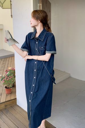 Trendy Denim Shirt Dress for Summer - Stylish May Day Outfit for Women, Perfect for Casual Outings and Everyday Wear