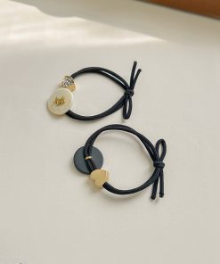 Trendy Dog Charm Rhinestone Heart Hair Tie for Girls - Cute Bun Hairstyles Accessory, Fashionable Women's Hair Accessory 2025