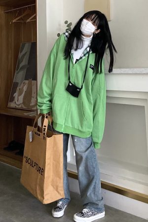 Trendy Double-Sided Hooded Jacket in Loose Plaid - Versatile Casual Slimming Style for Spring - Japanese and Korean Fashion