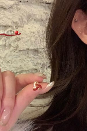 Trendy Drip Glaze Heart Knot Stud Earrings for Women - High-End Red Jewelry for Autumn and Winter 2025