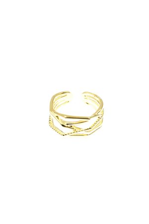 Trendy Exaggerated Wide Slim Ring with Diamonds - Open Finger Design for a Unique Fashion Statement