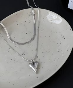 Trendy Fall Outfits, Modesty Outfits - Heart Necklace Set