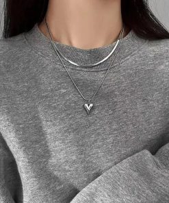 Trendy Fall Outfits, Modesty Outfits - Heart Necklace Set