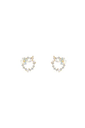 Trendy Floral Clip-On Earrings for Women - High-End Light Luxury Niche Design Ear Accessories 2025