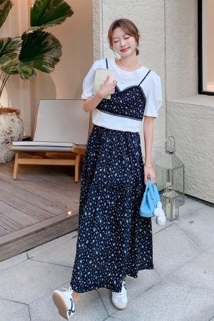 Trendy Floral Top and Skirt Set - Unique Stylish Outfit for May Day Travel, Boho Chic Fashion, Perfect for Spring and Summer